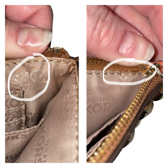 Michael Kors Acorn Sandrine Studded Saffiano Leather Wristlet - Picture 10 of 16